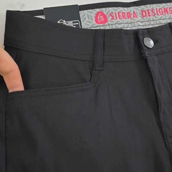 NWT Sierra Designs Women's Black Capri Tapered Active Pant Stretch Size 6 - Picture 8 of 15